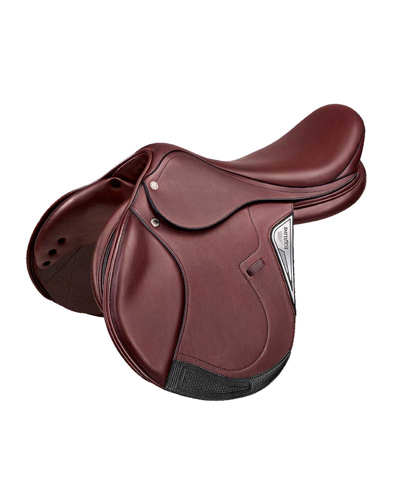 Selle d'obstacle en cuir marron foncé Élite - Equiline