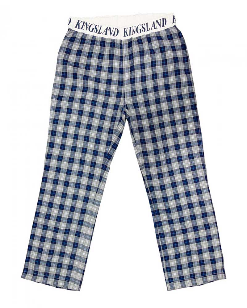 Phoebe Unisex Plaid Pajama Pants – Blue, Grey &amp; Beige - Kingsland