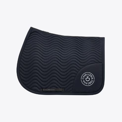 Tapis de saut bleu marine pour cheval Double Orbit Wave - Cavalleria Toscana