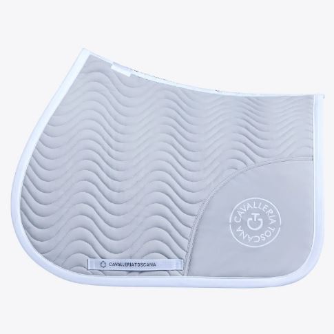 Beige jumping saddle pad for horse Double Orbit Wave - Cavalleria Toscana