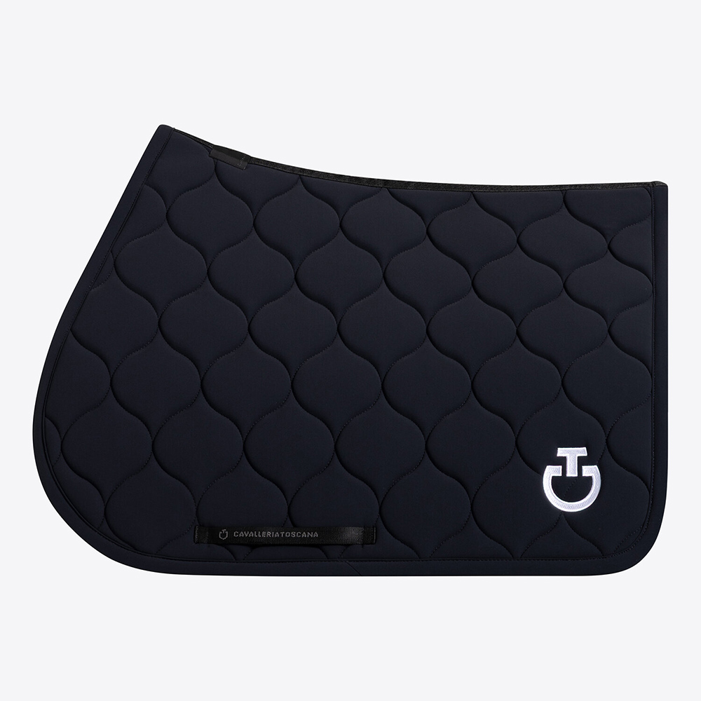 Sudadero de salto azul marino con acolchado circular y logo bordado para caballo y pony New Circular Quilted - Cavalleria Toscana