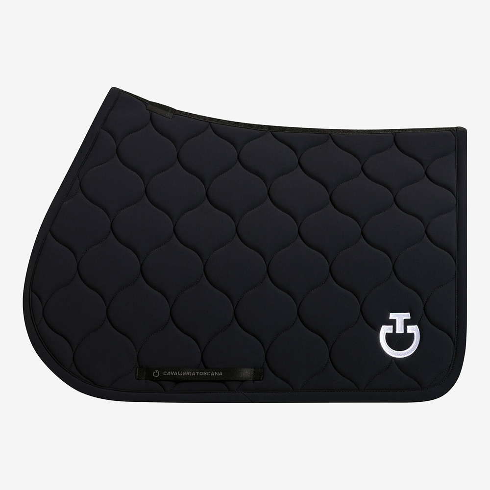 Sudadero de salto negro con acolchado circular y logo bordado para caballo y pony New Circular Quilted - Cavalleria Toscana