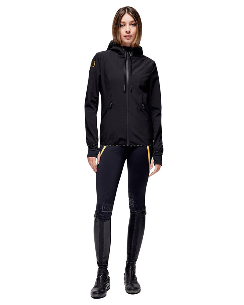 Black waterproof hooded softshell jacket for women - RG