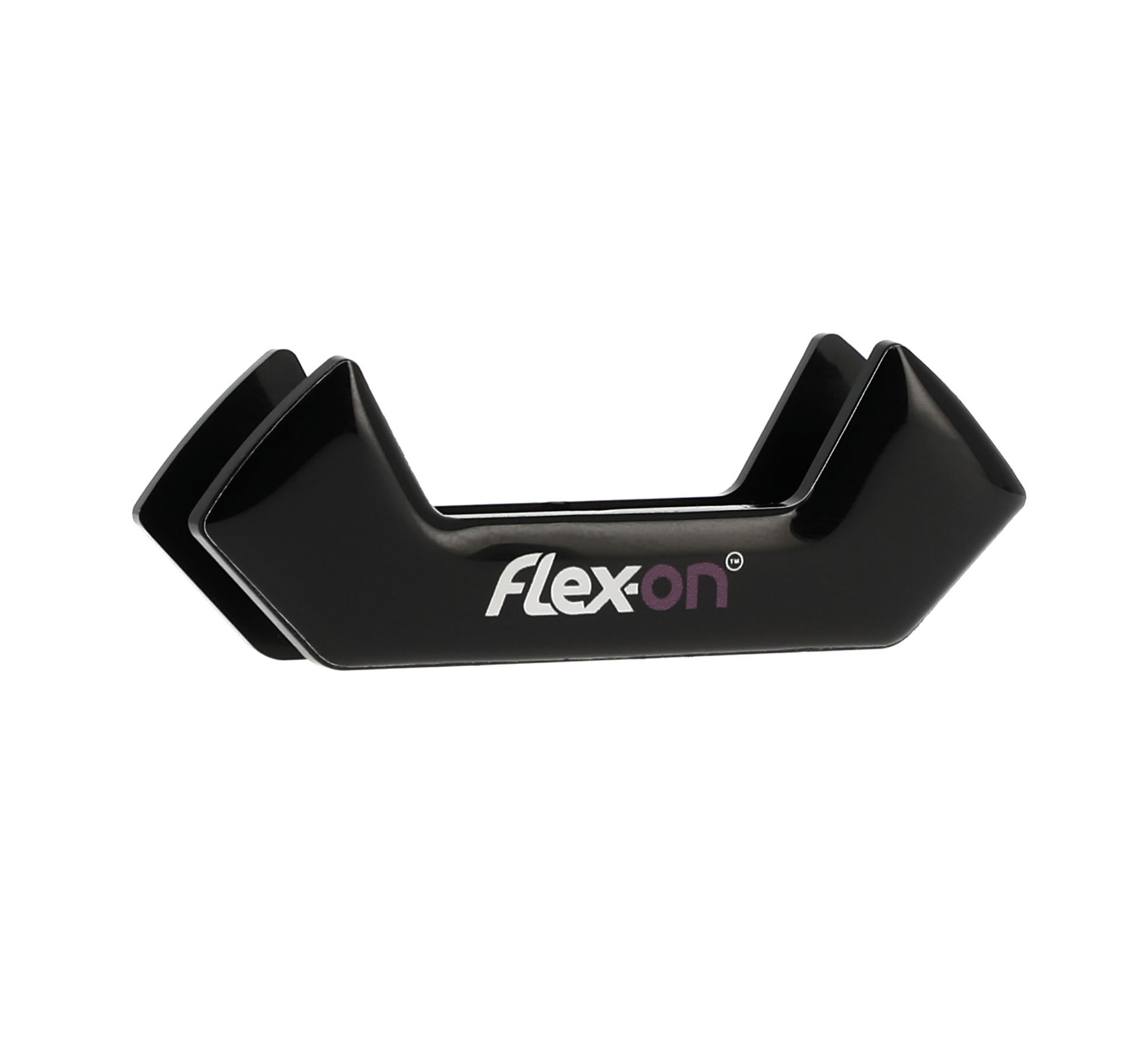 Aimant interchangeable noir avec las lettres blanc et prune pour Étriers safe-on - Flex-On