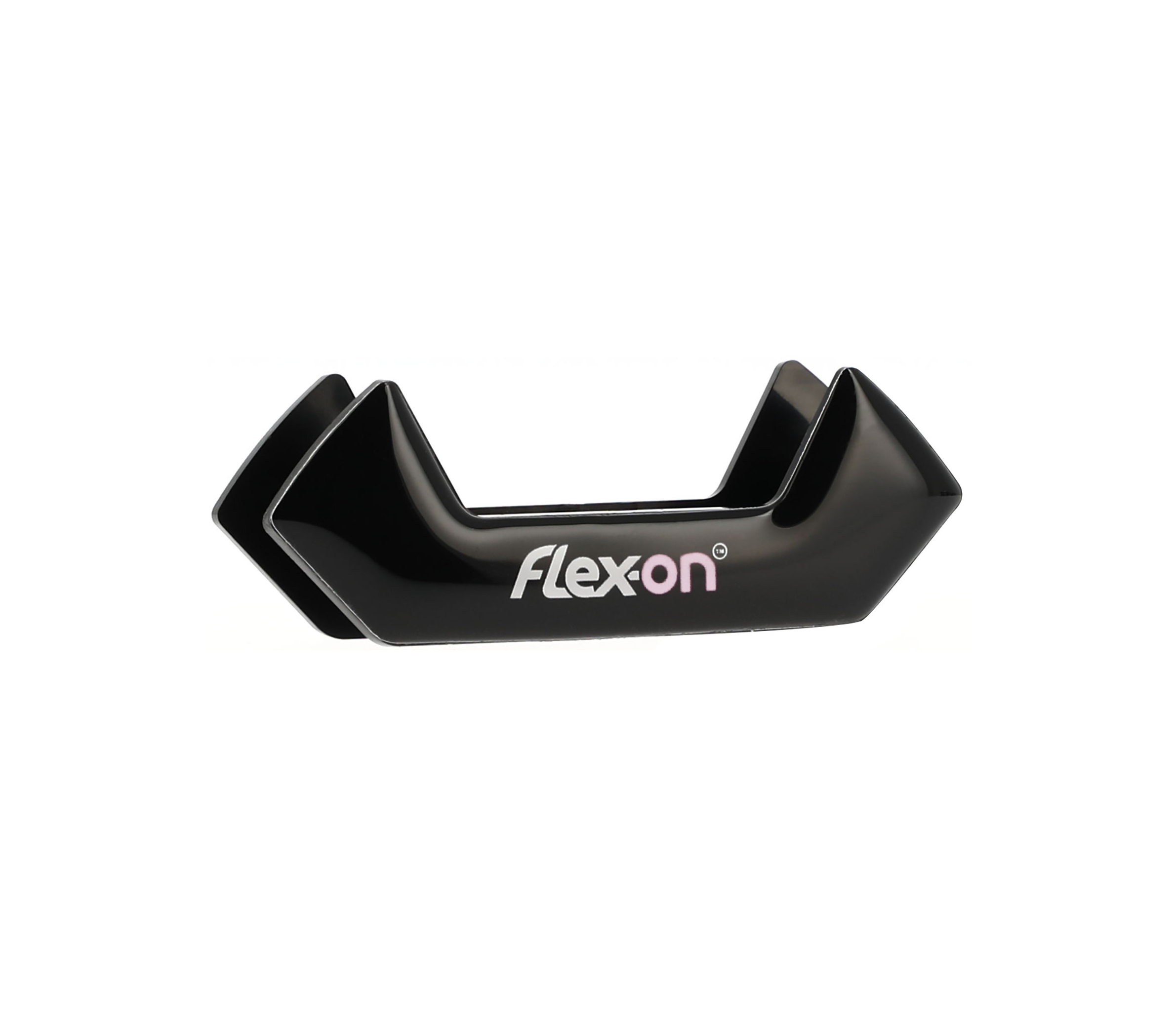 Aimant interchangeable noir avec las lettres blanc et rose poudré pour Étriers safe-on - Flex-On