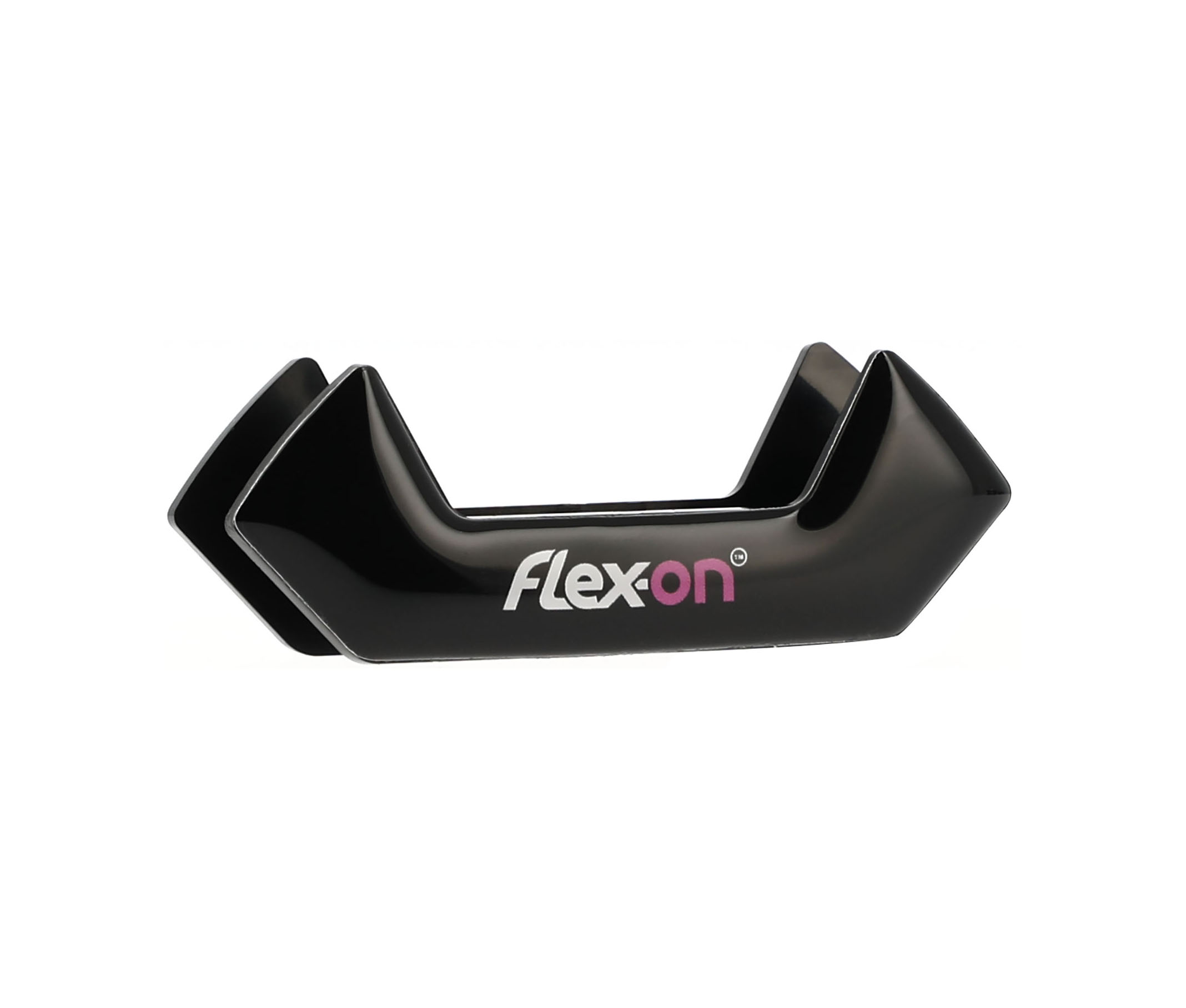 Imán intercambiable negro con las letras blanco y rosa para estribos safe-on - Flex-On