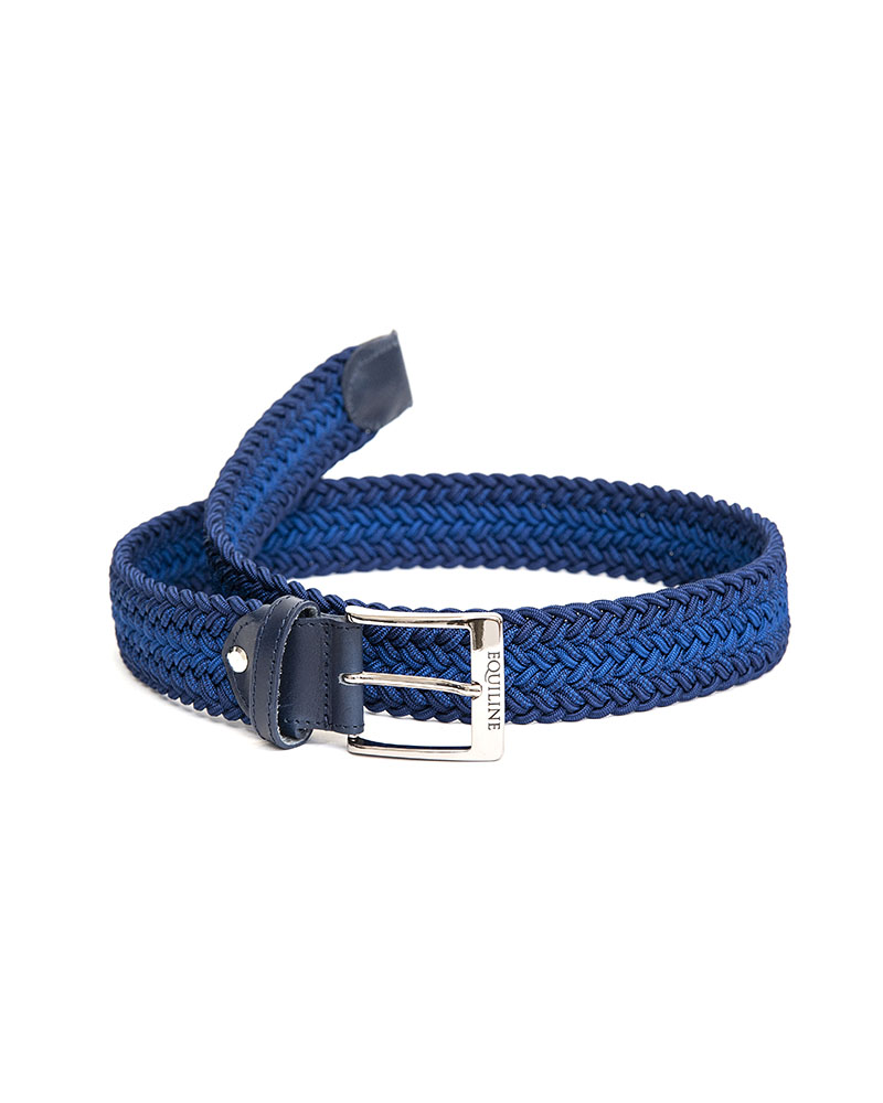 Cinturón elástico trenzado color azul unisex – Xander - Equiline