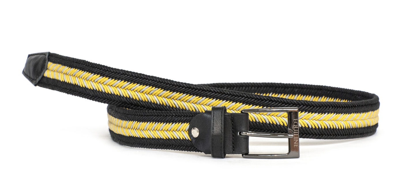 Unisex braided cotton belt black, yellow and grey – Poluo - Equiline