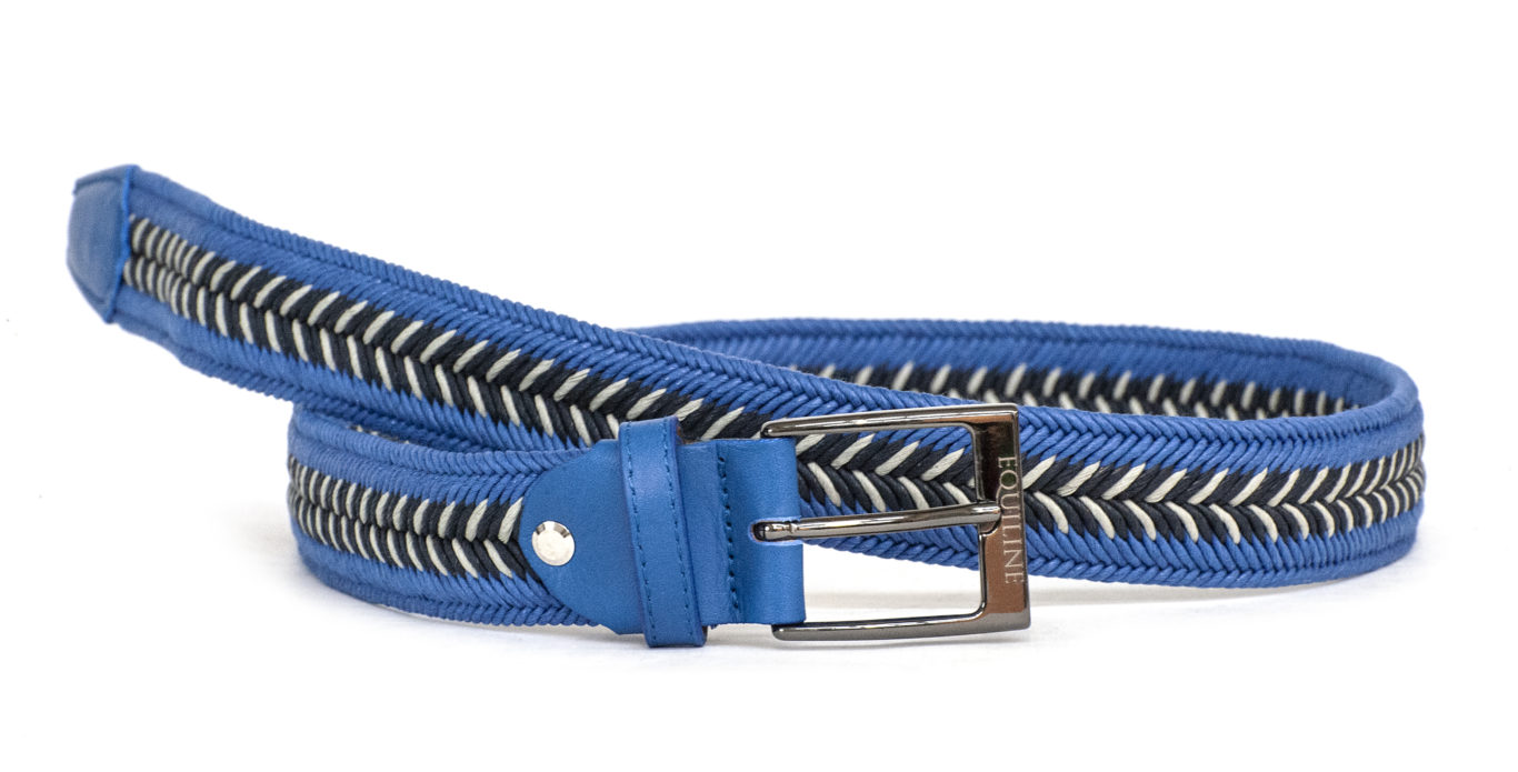 Cinturón trenzado de algodón azul, gris y negro Poluo - Equiline