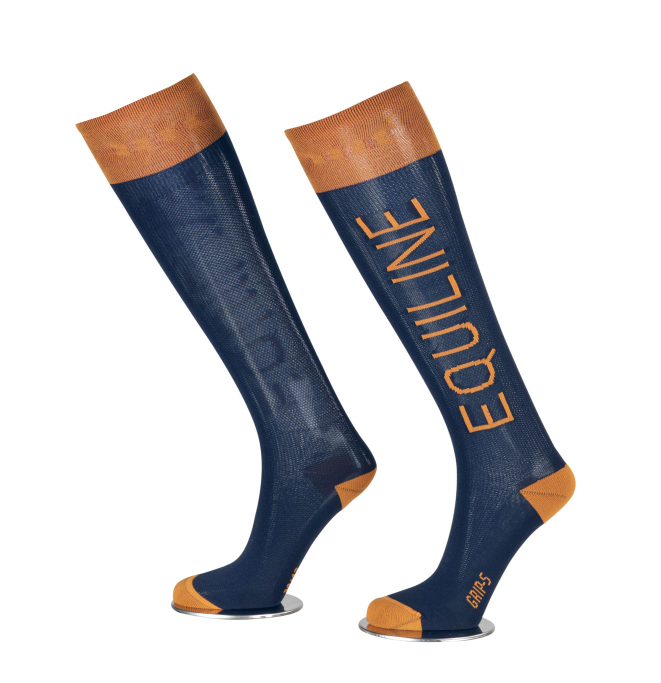 Navy blue and orange high socks Cassidy - Equiline