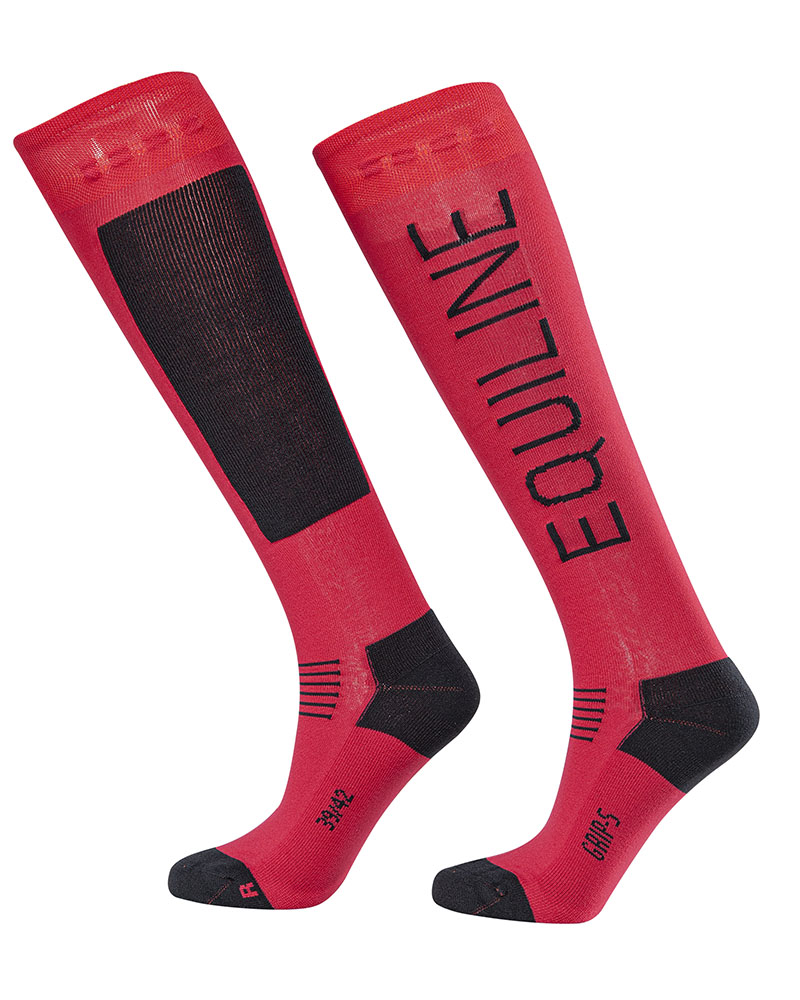 Chaussettes d'équitation en rouge unisexe Rosso - Equiline