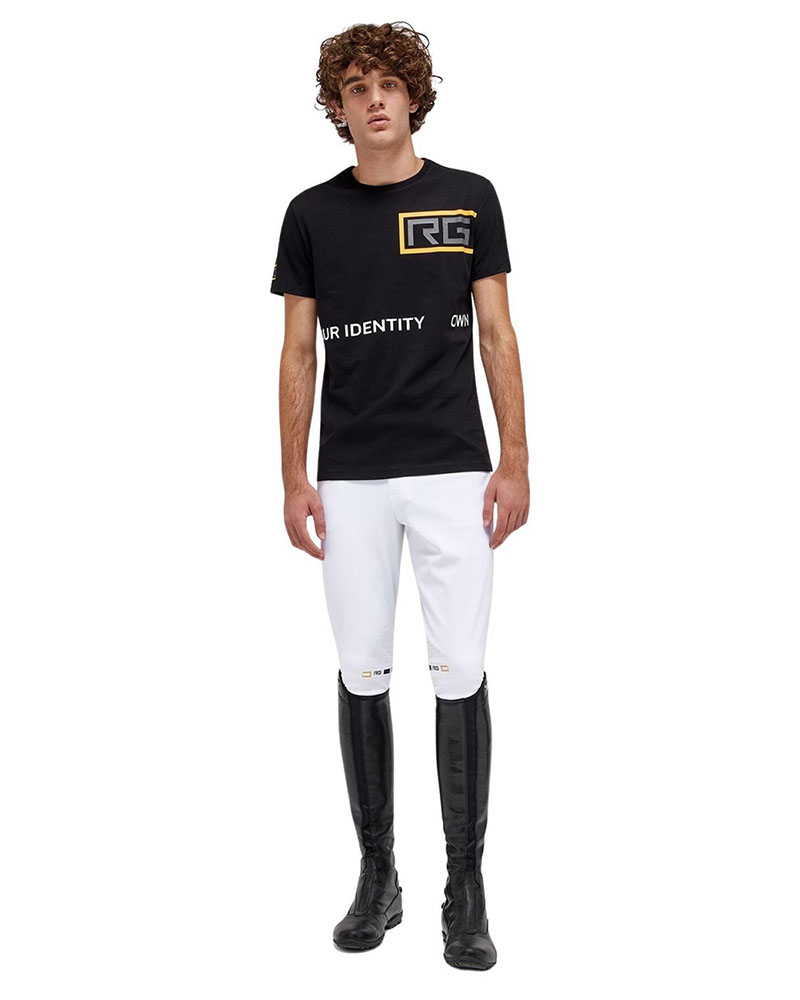T-shirt en coton noir à graphisme RG pour homme - RG