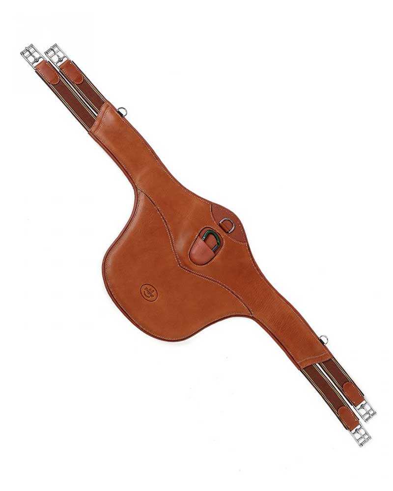 Sangle bavette de saut en cuir marron A21 - Prestige