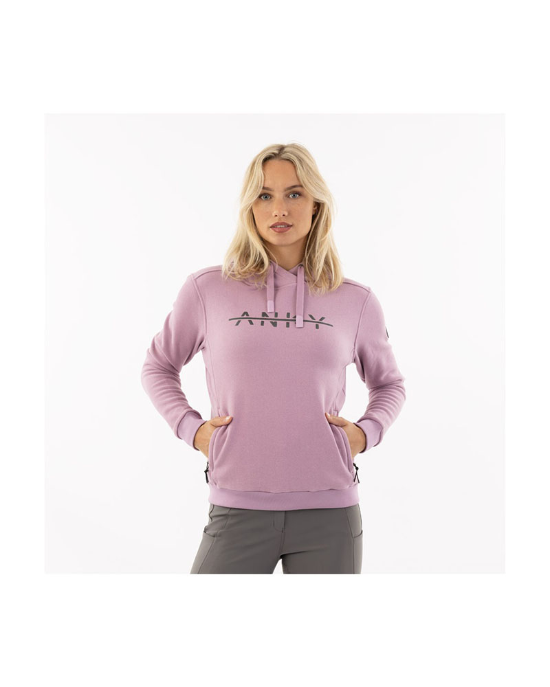 Sweat rose poudré (Lavender Herb) avec capuche pour femme - Anky