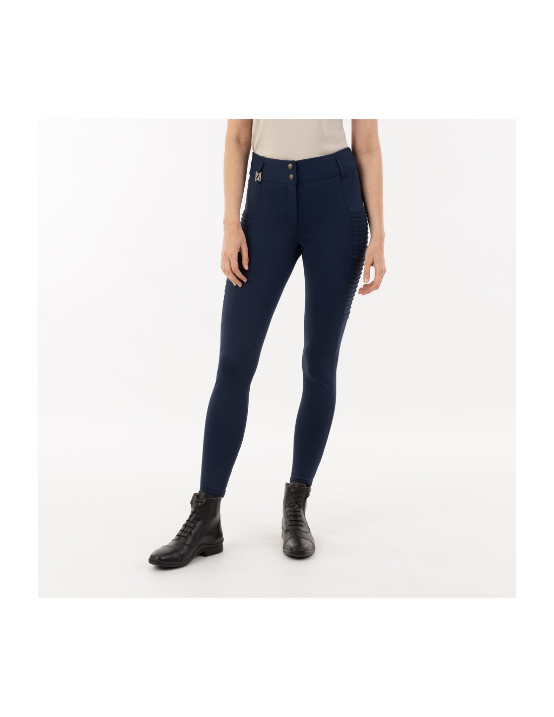 Full grip navy blue women's riding pants - Anky