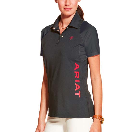 Polo bleu marine et rouge pour entrenar pour femme modèle Team Cambria - Ariat
