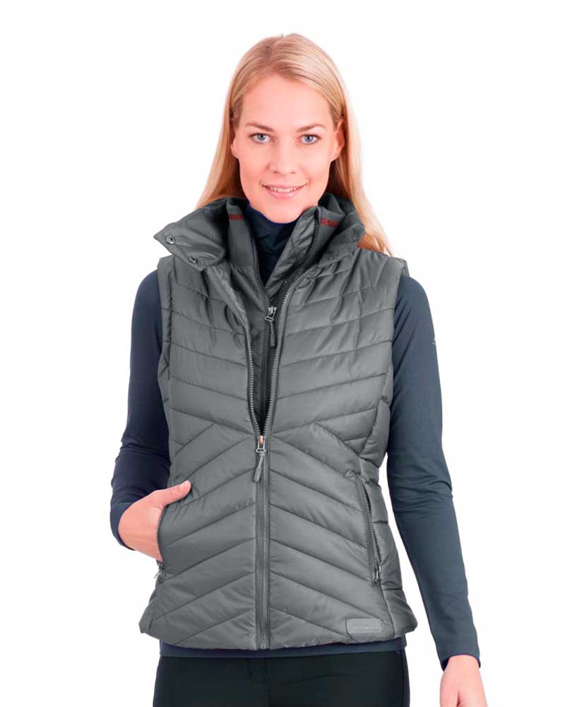 Grey/Silver Padded Vest for Women - Anky