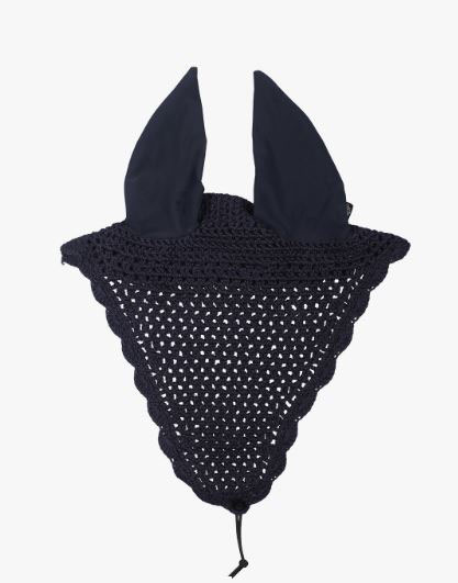 Orejeras Lungo azul marino con orejas elásticas para caballo y pony - QHP