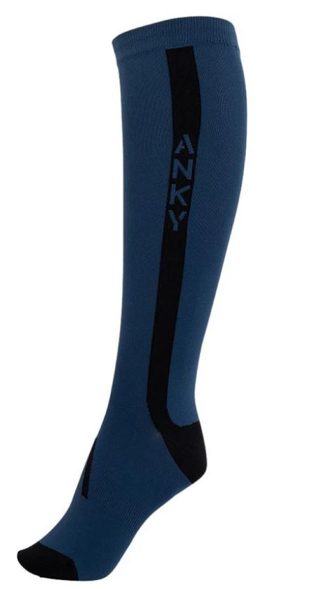 Chaussettes techniques bleu marine (Insignia blue) avec logo latéral - Anky