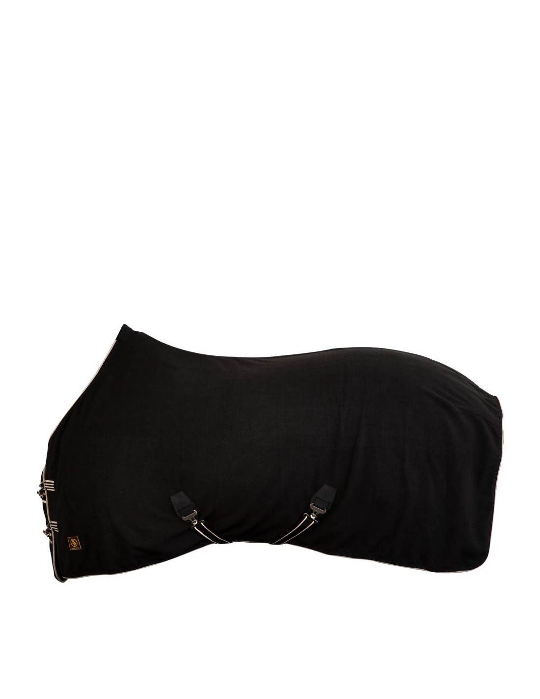 Black winter blanket (300g) with webbing and fleece for horses - BR