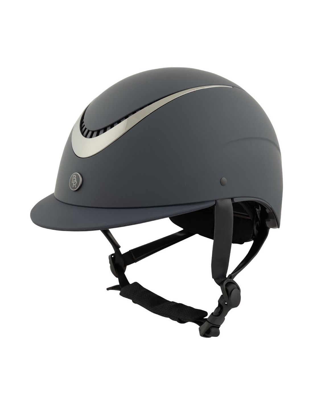 Casco para montar a caballo azul marino mate y un detalle en plata Thèta Pintado - BR