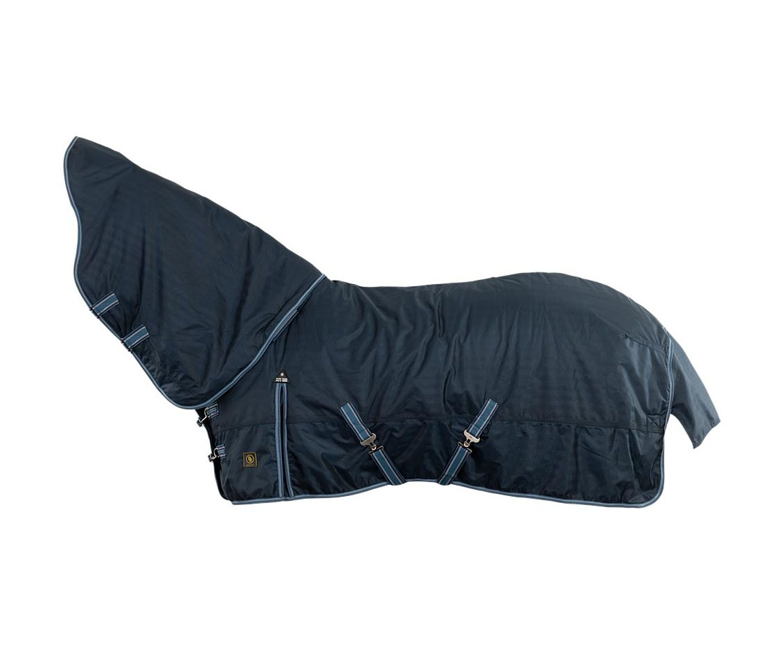 Couverture imperméable d'hiver bleu marine avec couvre-cou pour cheval - BR