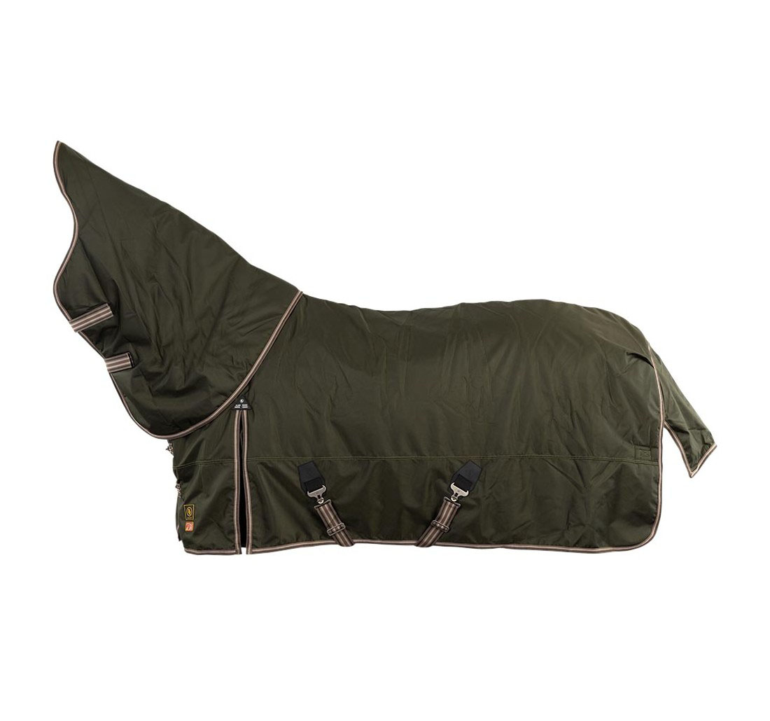 Couverture d'hiver verte avec couvre-cou pour cheval - BR