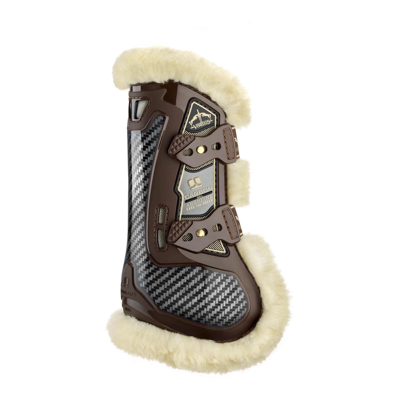 Guêtres antérieures de saut marron Carbon Gel Absolute Save the Sheep - Veredus