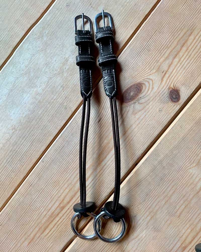 Paire de montants pour élévateur en cuir et nylon noir pour cheval et poney - Colección ONE - JUMP IN