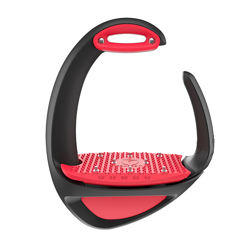 Black and red stirrups Ellipse PRO model - Compositi