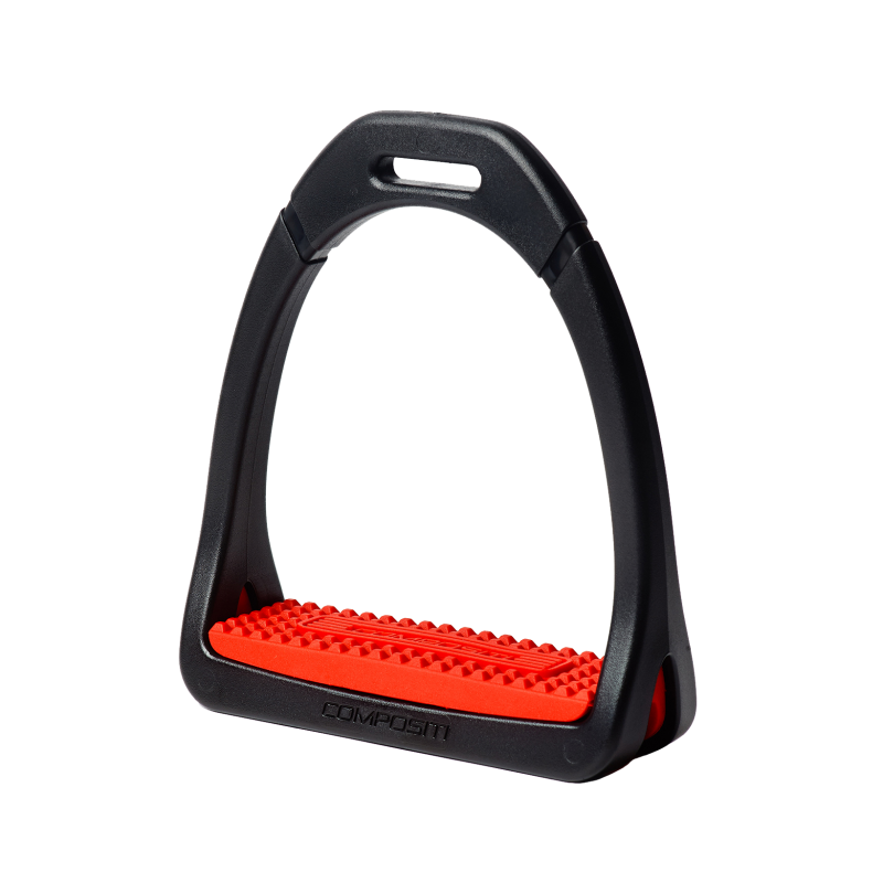 Black and red stirrups, premium adult model - Compositi