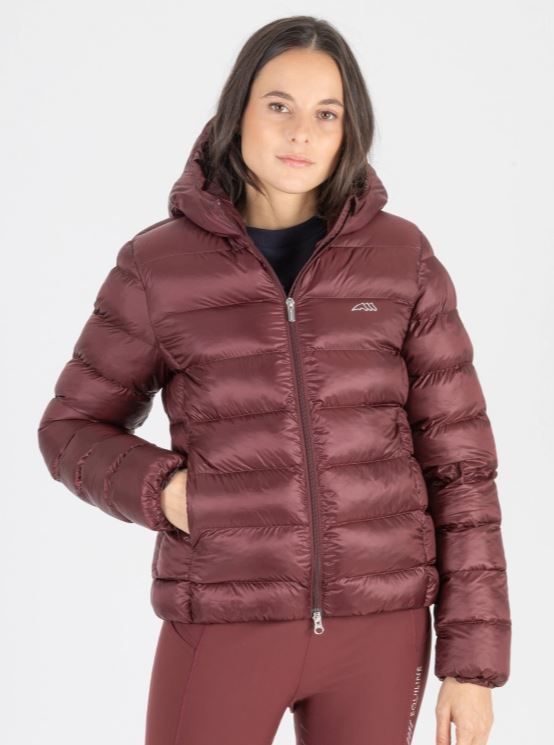Burgundy padded hooded coat for women Cirec - Equiline