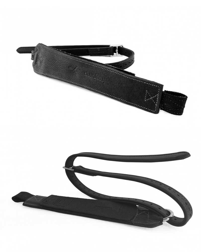 Étrivières en cuir noir pour cheval Progrip - Freejump