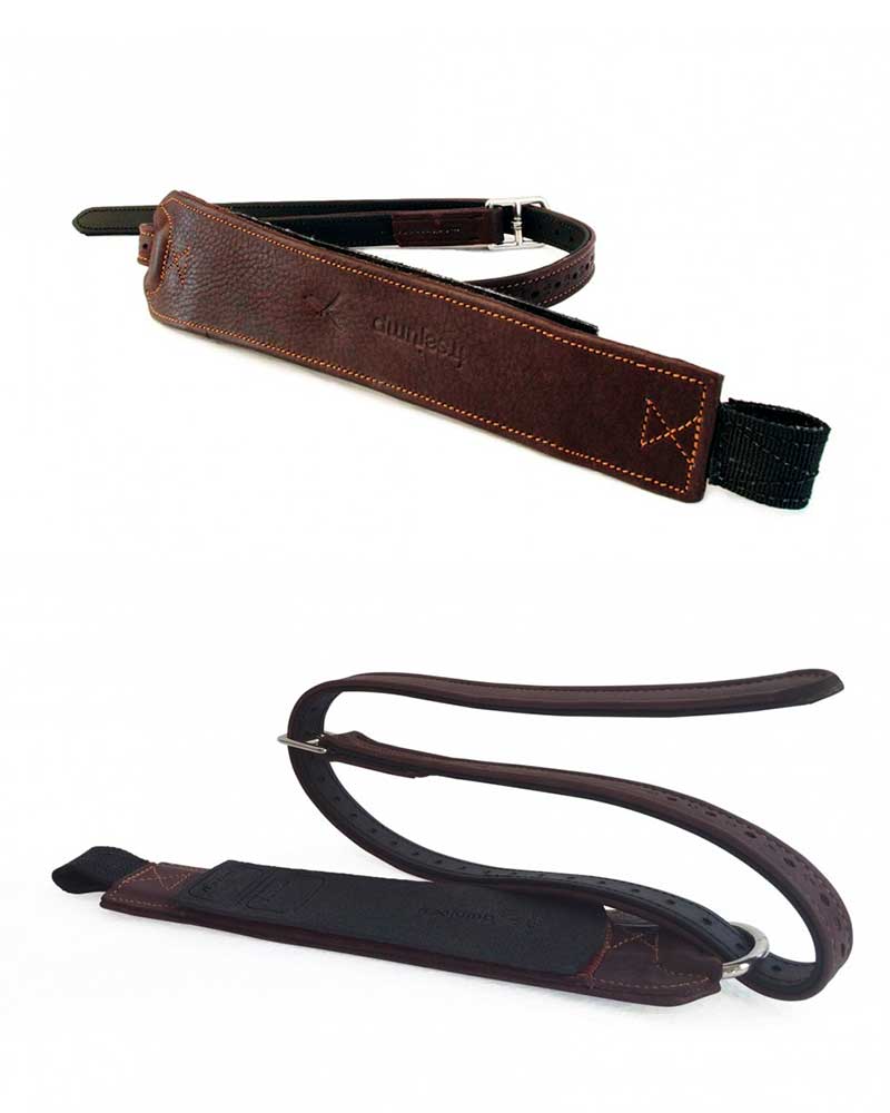 Étrivières en cuir marron foncé pour cheval Progrip - Freejump