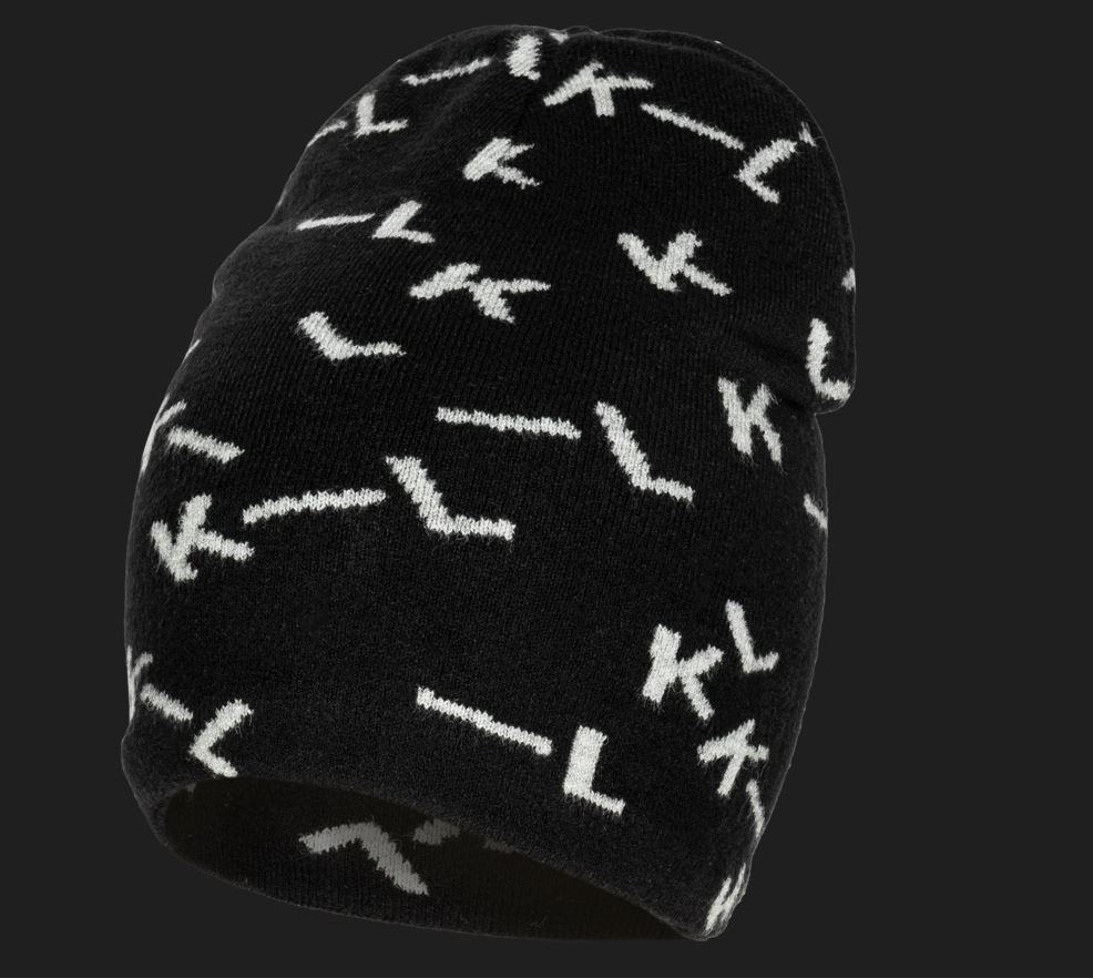 Fine black and gray knitted hat with fleece interior KLgianni - Kingsland
