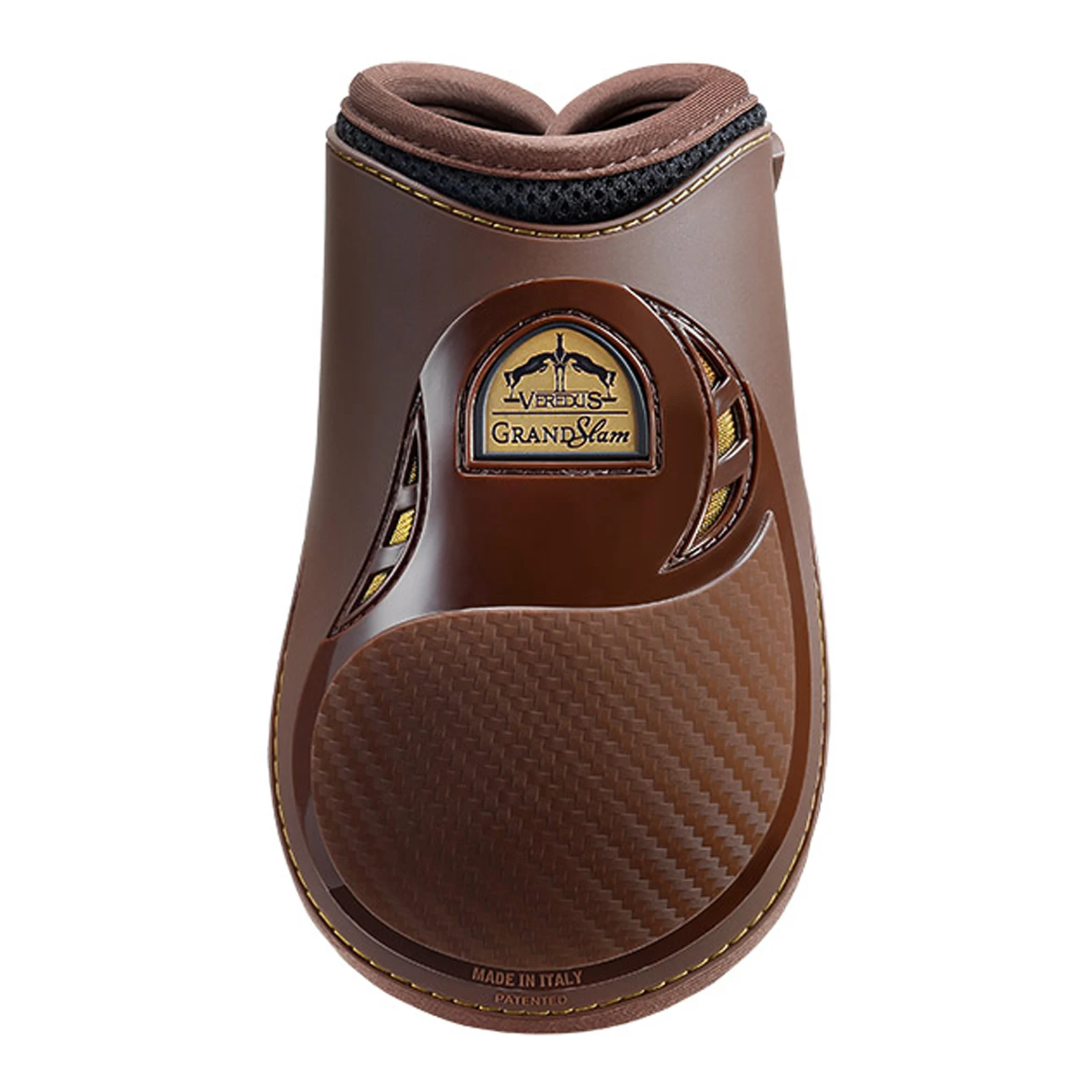 Brown rear fetlock jumping boots Grand Slam Carbon Gel - Veredus