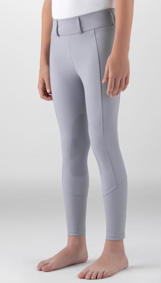 Leggings gris lilas (lilac grey) full grip avec poche pour el movil junior Gingef - Equiline