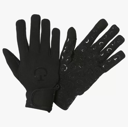Technical gloves with black winter grip for horse riding - Cavalleria Toscana