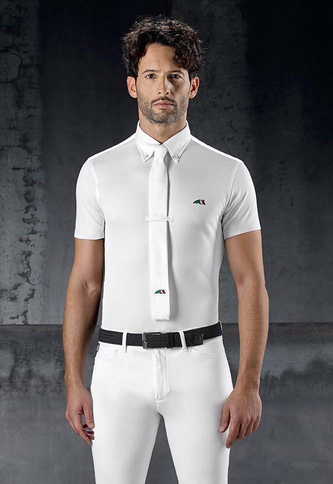 Polo de concours blanc pour homme - Equiline