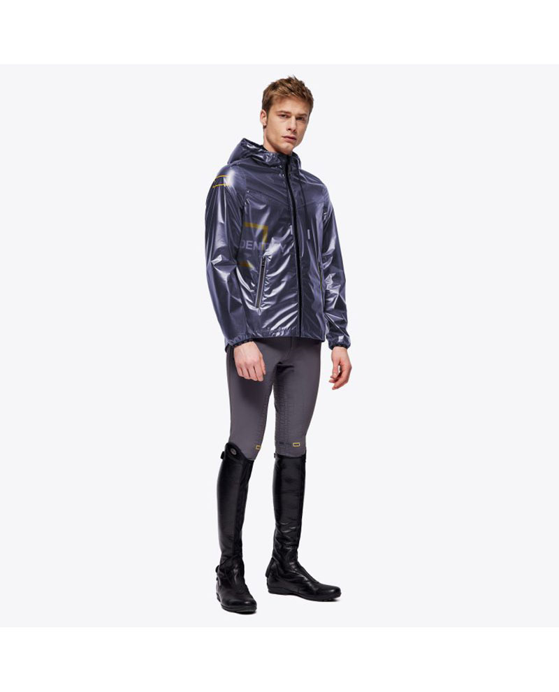 Navy semi-transparent hooded raincoat unisex - RG
