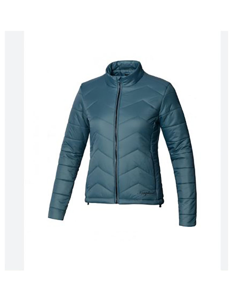 Grey-green down coat without hood for women KLtiana - Kingsland