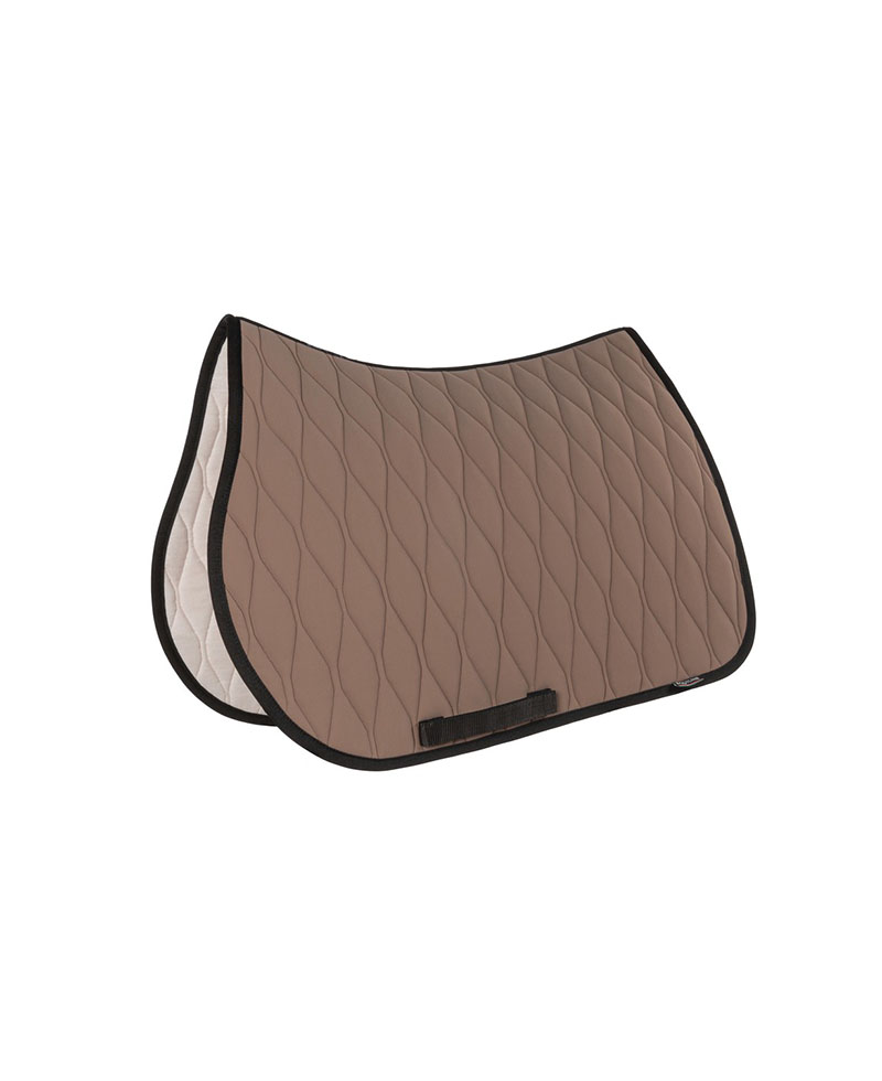 Beige jumping saddle pad with black edges for horse Alveolar - Equiline