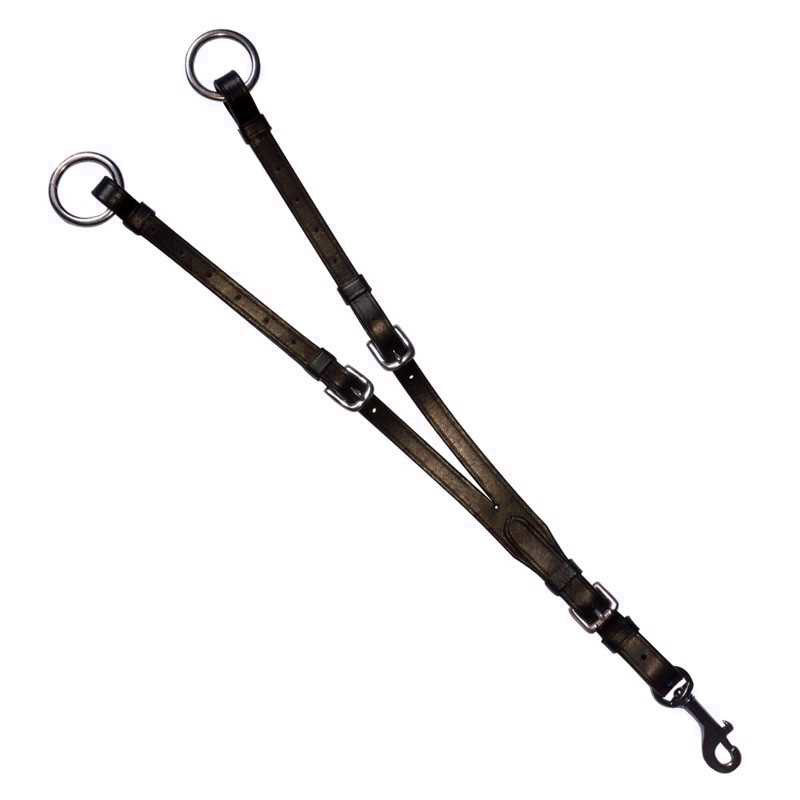Brown scissors with silver carabiner for horse breastplate - Marjoman