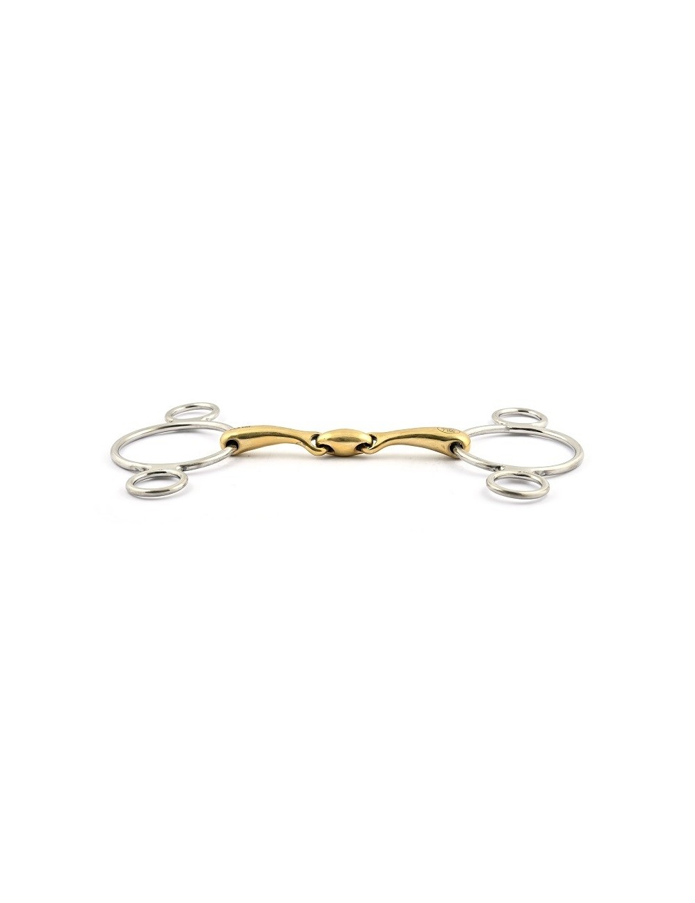 3-piece pessoa snaffle (3 rings) and German silver bit for horse - Jump'in