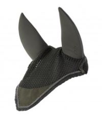 Ear bonnet in green (Winter Moss) with rhinestone edges and noise-reducing ears for horses - Anky