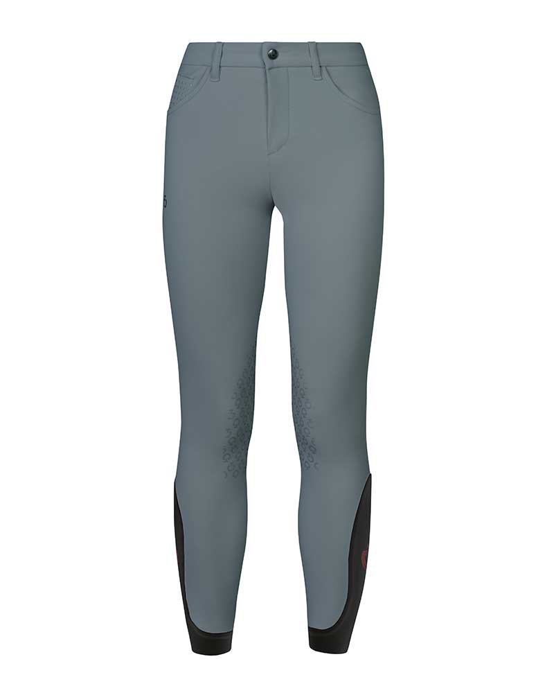 Pantalones gris azulado con perforaciones (grip rodillas) junior unisex - Cavalleria Toscana