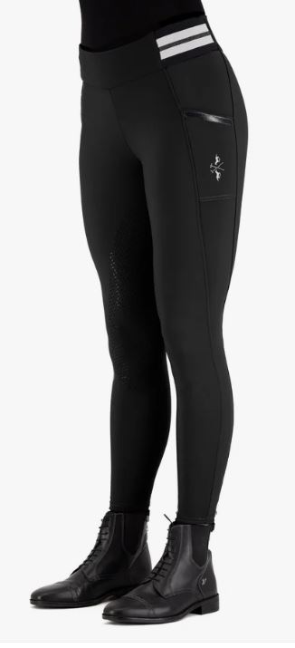 Women's riding tights in black (Full Grip) Estrella - HV Polo