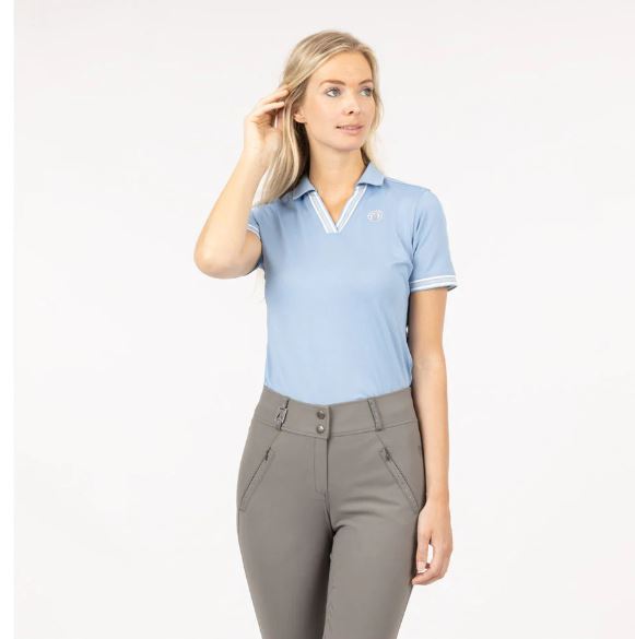Polo en piqué technique à manches courtes bleu (Endless Sky) pour femme - Anky