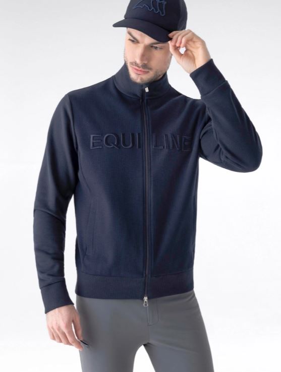 Navy blue jacket without technical hood for men Egar - Equiline