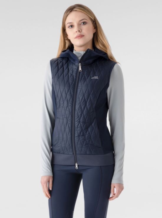 Gilet bleu matelassé et technique pour femme Eblyev - Equiline